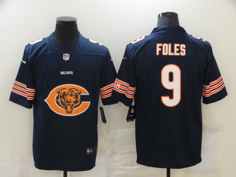 Men's Chicago Bears Nick Foles #9 Navy Jersey